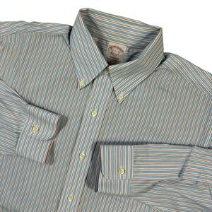 Brooks Brothers Shirt Men's 15.5-33 Madison‎ 1818 Blue Red White Stripe